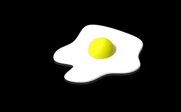 Fried Chicken Egg Black Background Egg Close Image Rendering — Stock Photo, Image