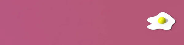 Ovo Galinha Frito Fundo Rosa Banner Para Inserção Site Ovo — Fotografia de Stock