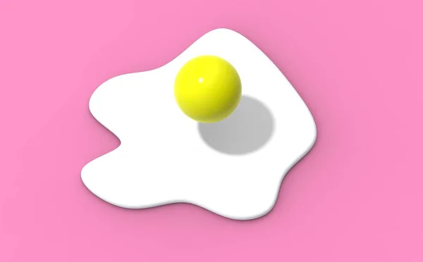 Концепція Курячого Яйця Рожевому Фоні Розділення Елементів Курячого Яйця Зображення — стокове фото