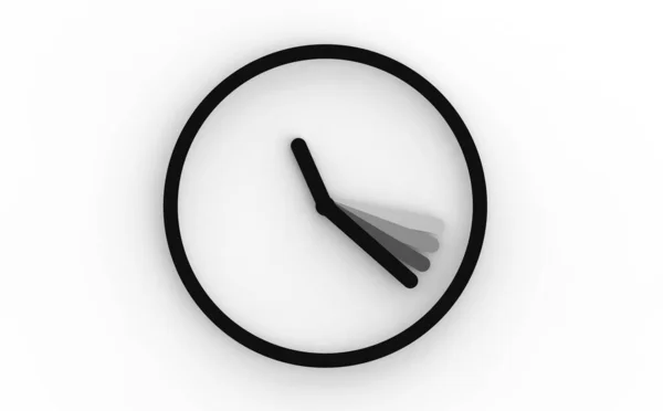 Czarny Zegarek Biegnącą Minutową Ręką Białym Tle Symbol Czasu Obraz — Zdjęcie stockowe