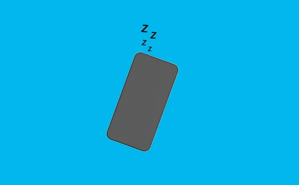 Smartphone Blue Background Sleeping Gadget Phone Turned — Stock Photo, Image