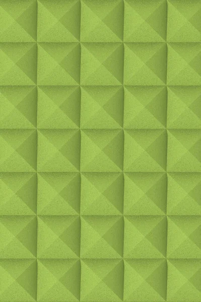 Tekrarlayan yeşil kare fayanslarla kusursuz geometrik arkaplan ve köşegen yüzeyler ince bir 3D ve kağıt dokusu etkisi yaratıyor. Duvar kağıdı, ambalaj, tekstil, markalaşma, ağ altyapısı, ekolojik ve modern tasarım için uygun soyut minimalist desen