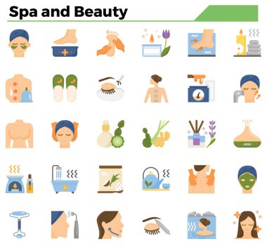 Web sitesi, sunum ve kitap için kaplıca ve güzellik simgesi.