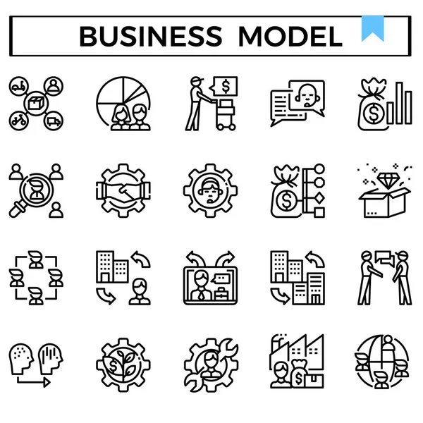 Geschäftsmodell Mit Symbolbild — Stockvektor