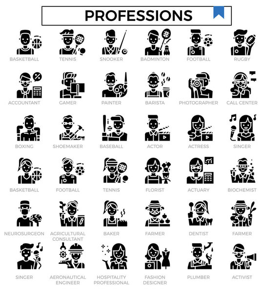 Иконки профессий и аватаров.