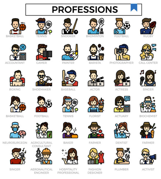 Иконки профессий и аватаров.