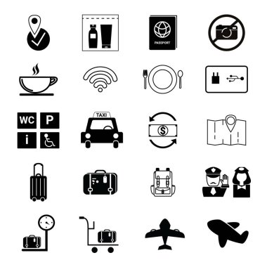 seyahat ve uçuş simgesi ayarlandı.