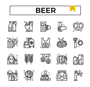 Bira ve demleme simgesi kümesi.