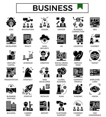 iş ve finans simgesi seti.