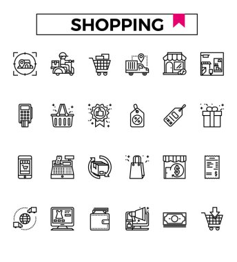 alışveriş ve dağıtım simgesi.