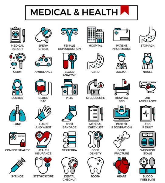 Icona Medica Sanitaria Sito Web Informazioni Rapporto Ecc — Vettoriale Stock