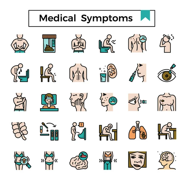 医療症状アイコンセット — ストックベクタ
