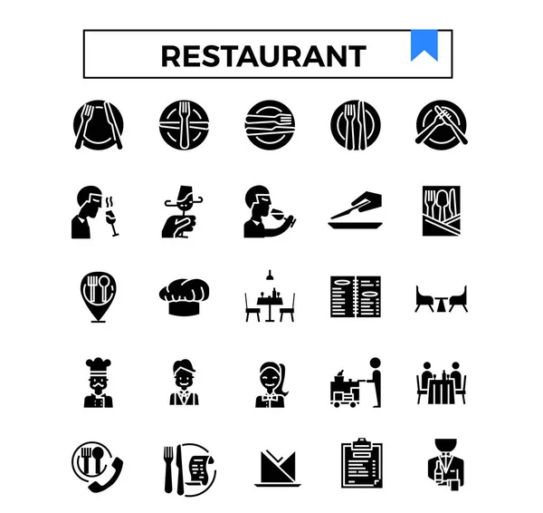 Restaurant Und Café Icon Set — Stockvektor