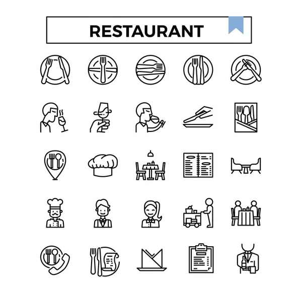 Restaurant Und Café Icon Set — Stockvektor