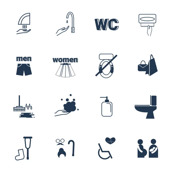 Toilette Und Icon Set — Stockvektor