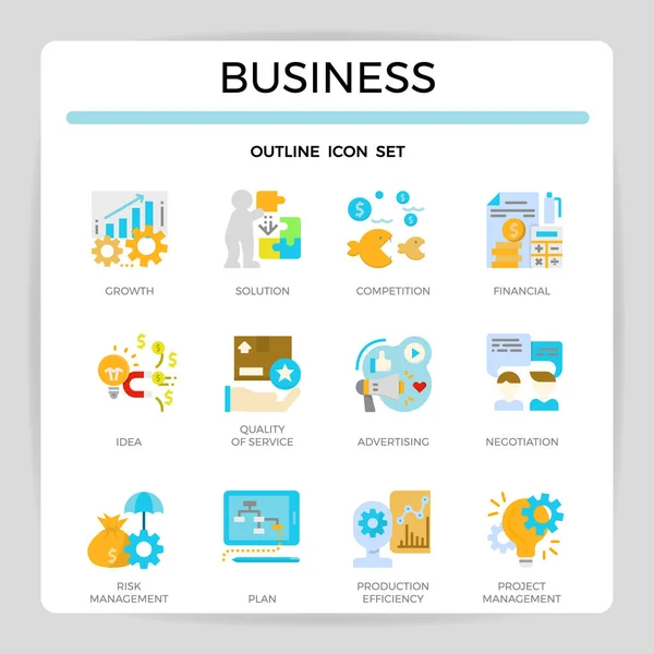 Business Cencept Icon Set — Stockvektor