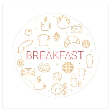 Kahvaltı simgelerinin tasviri.