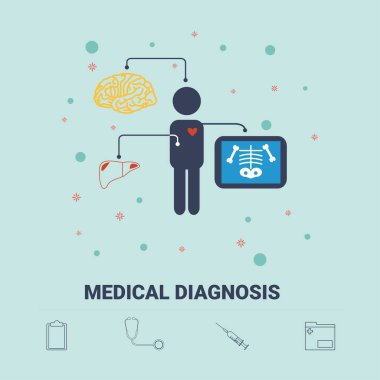 Kitap, web sitesi ve sunum için insan vücudu teşhisi.