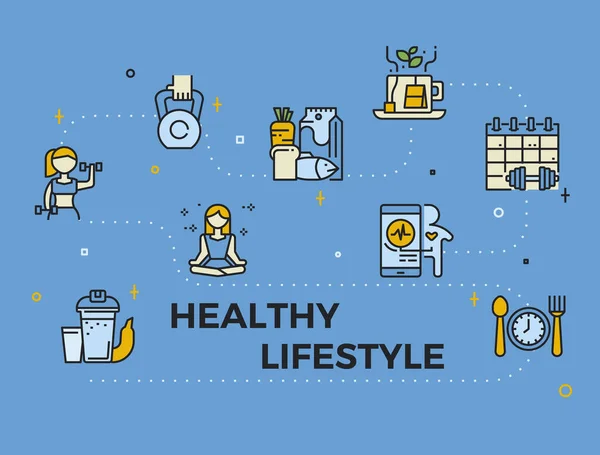 Ilustracja Ikon Zdrowego Stylu Życia — Wektor stockowy