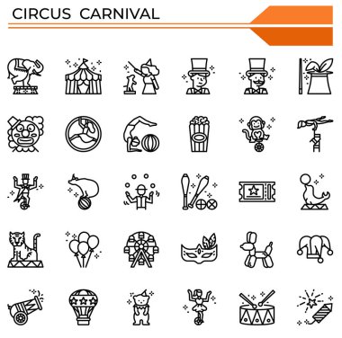 Web sitesi, sunum, kitap için sirk karnaval simgesi.