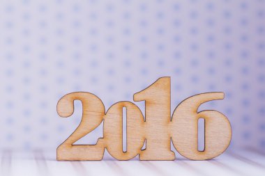 2016 yıl açık renkli ahşap yazıt