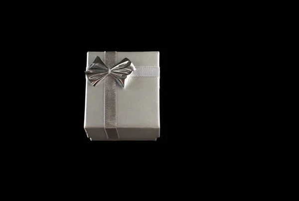 Silver Jewelry Box Black Background Photo Taken Selective Focus Noise — Stock Photo, Image