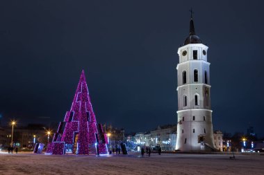 Noel zamanı Vilnius sokakları
