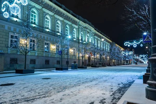 Streets Vilnius Night Christmas Time — Stock Photo, Image