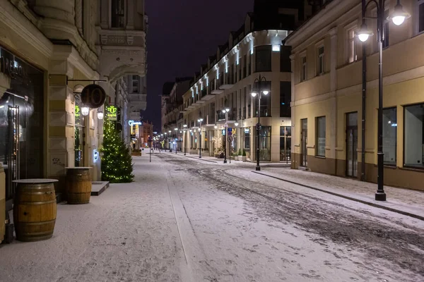 Calles Vilna Por Noche Alrededor Navidad —  Fotos de Stock