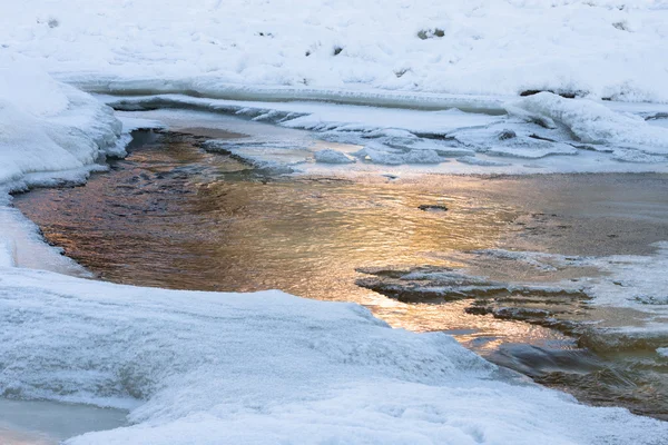 Zugefrorener Fluss Zur Wintersaison — Stockfoto