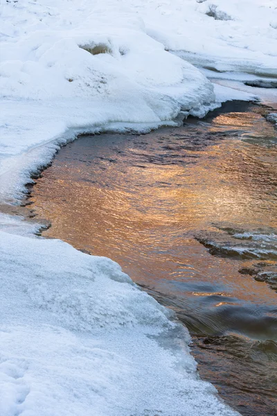 Río Congelado Temporada Invierno —  Fotos de Stock