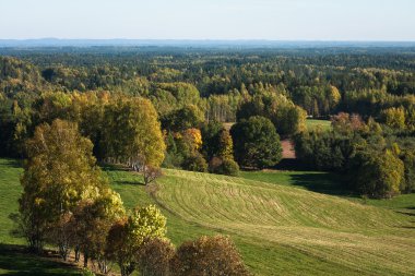 Güzel manzaranın havadan görünüşü