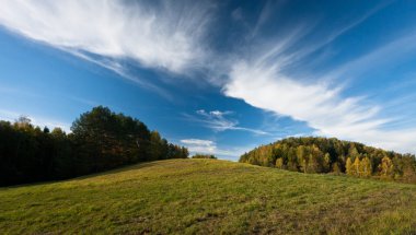 Güzel manzaranın havadan görünüşü