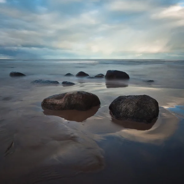 Côte Mer Avec Grandes Pierres — Photo