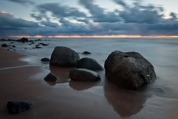 Côte Mer Coucher Soleil — Photo