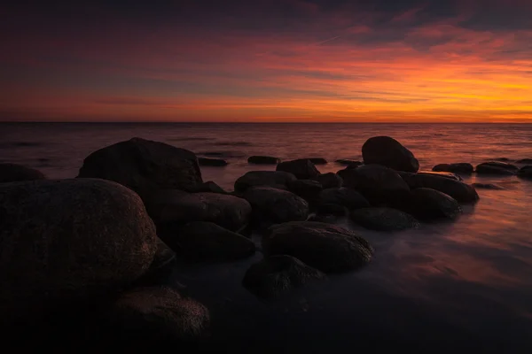 Costa Mar Pôr Sol — Fotografia de Stock