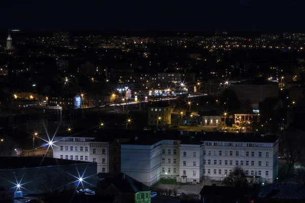 Cidade Europeia Moderna Noite — Fotografia de Stock