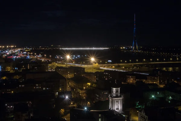 Moderna Ciudad Europea Por Noche —  Fotos de Stock