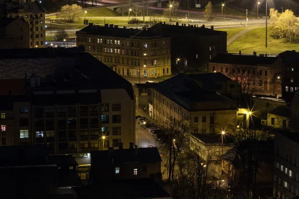 Modern European City Night Time — Stock Photo, Image