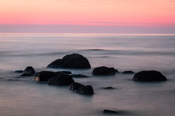 Zeekust Bij Zonsondergang — Stockfoto