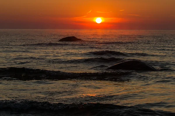 Mořské Pobřeží Při Západu Slunce — Stock fotografie