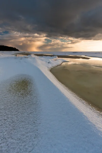 Krajobraz Północny Sezonie Zimowym — Zdjęcie stockowe
