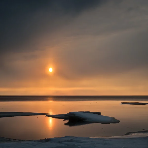 Costa Invierno Atardecer — Foto de Stock