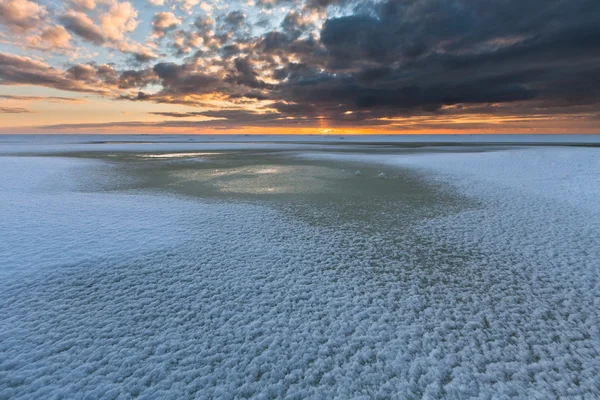 Mar Báltico Inverno Pôr Sol — Fotografia de Stock