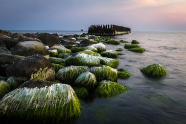 pape içinde taş olan eski waterbreak