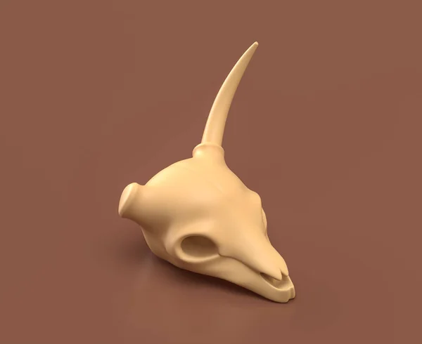 Isometric Deer Skull Ground Monochrome Yellow Camping Equipment Brown Background — 스톡 사진