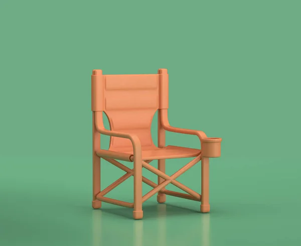 Izometryczne Składane Krzesło Obiekty Kempingowe Sceny Monochromatyczny Żółty Sprzęt Kempingowy — Zdjęcie stockowe