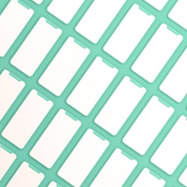 Bir satırda düz renkli cep telefonu grubu, 3d Renklendirme