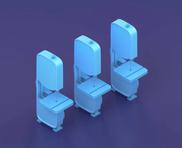 青の背景にアイソメトリックバンドソーマシン 単色ワークショップとDiyツール 3Dレンダリング — ストック写真