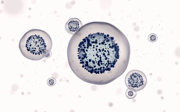 Etkilenmiş Hücreler Mikroskobik Gözlem Boyutlu Görüntüleme — Stok fotoğraf